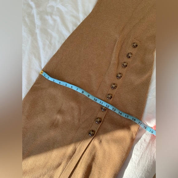 NWOT Sezane Harper Dress in Light Camel Midi Long Sleeves Wool Cotton Button - Picture 7 of 11